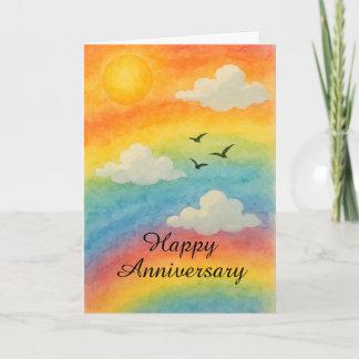 Carte Ciel arc-en-ciel d'anniversaire – Célébration de l