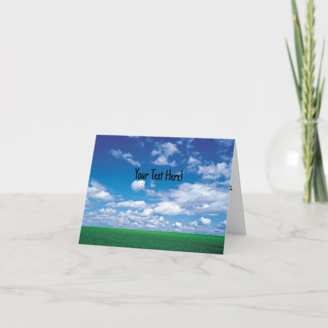 Carte ciel bleu avec des nuages duveteux et de l'h (Devant)