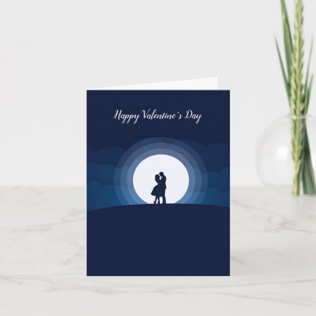 Carte Ciel de la Saint Valentin à deux lunes (Devant)