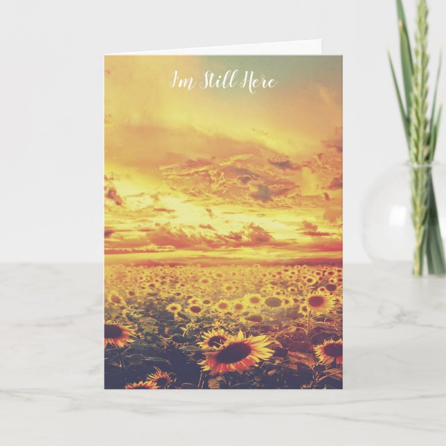 Carte Ciel d'or, tournesols et poème de confort (Devant)