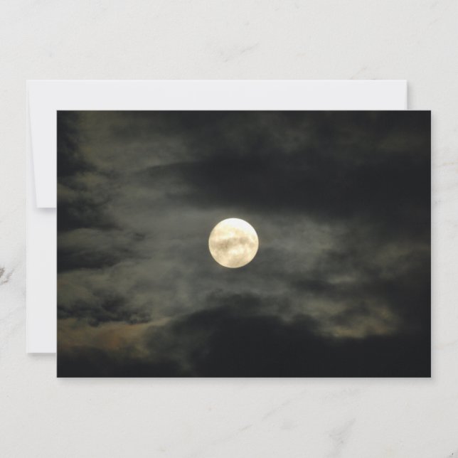 Carte Ciel nocturne - Pleine lune et nuages sombres (Devant)