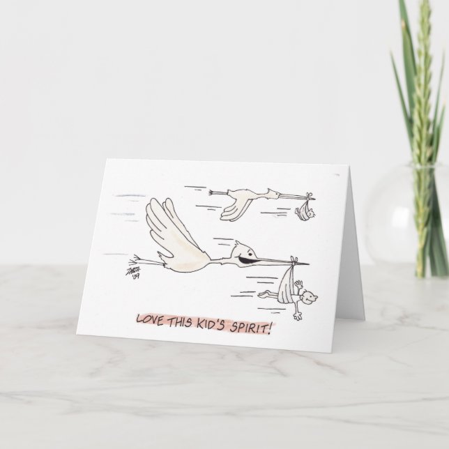 Carte Cigogne (carte d'anniversaire) (Devant)
