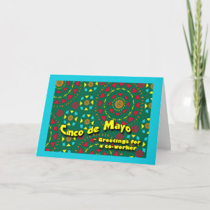 Carte Cinco de Mayo pour collègue, Mosaïque colorée