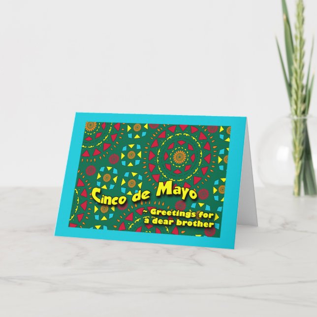 Carte Cinco de Mayo pour Frère, Mosaïque colorée (Devant)