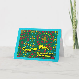 Carte Cinco de Mayo pour Soeur, Mosaïque colorée