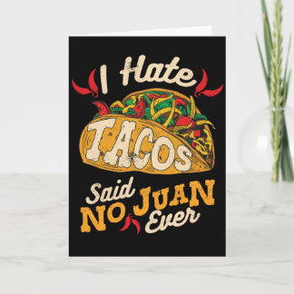 Carte Cinco De Mayo que je déteste des tacos n'a indiqué