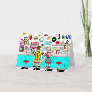 Carte Cinquante Anniversaire rétro de deux ans