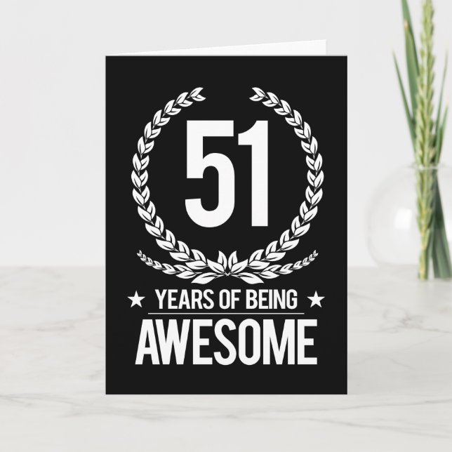 Carte cinquante-et-unième Anniversaire (51 ans d'être (Devant)
