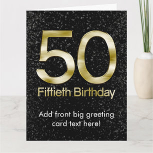 Carte cinquantième Anniversaire, charme noir élégant