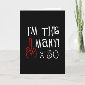 Carte cinquantième salut de doigt moyen d'anniversaire