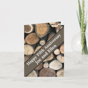 Carte Cinquième anniversaire Mariage modifiable