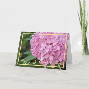 Carte Cinquième Anniversaire Mariage Souhaite Hydrangée 