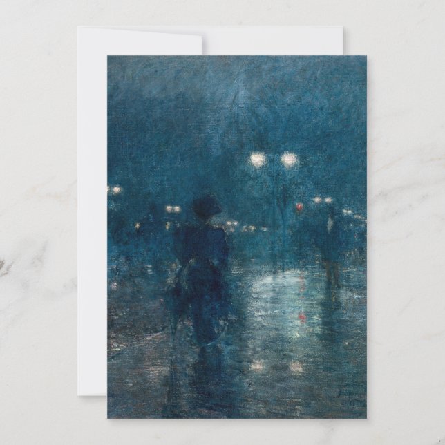 Carte Cinquième avenue Nocturne | Childe Hassam (Devant)