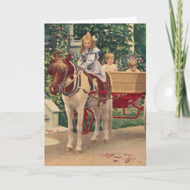 Carte circa 1910 enfants et charrue à cheval (Devant)