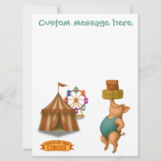 Carte Circus pig. Add your own message.
