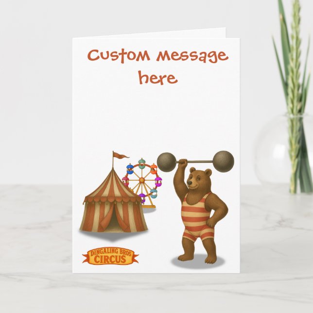 Carte Circus strong-bear. Add your own message. (Devant)