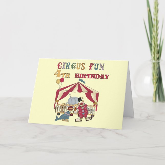 Carte Cirque 4e Anniversaire Tshirts et cadeaux (Devant)
