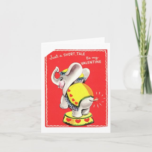 Carte Cirque vintage Elephant Valentine (Devant)