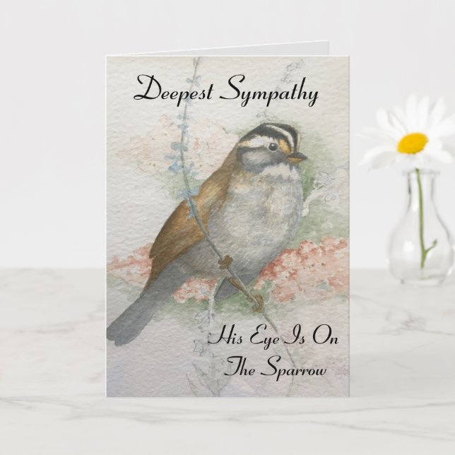 Carte Citation Bible Profonde De Sympathie De Sparrow (Petite plante)