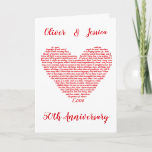 Carte Citation biblique pour le 50e anniversaire 1 Corin