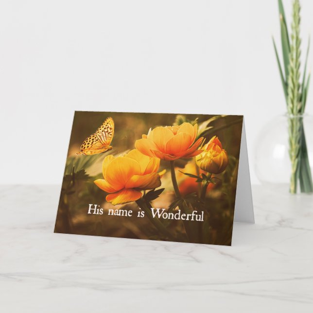 Carte Citation chrétienne inspirante : Son nom est (Devant)