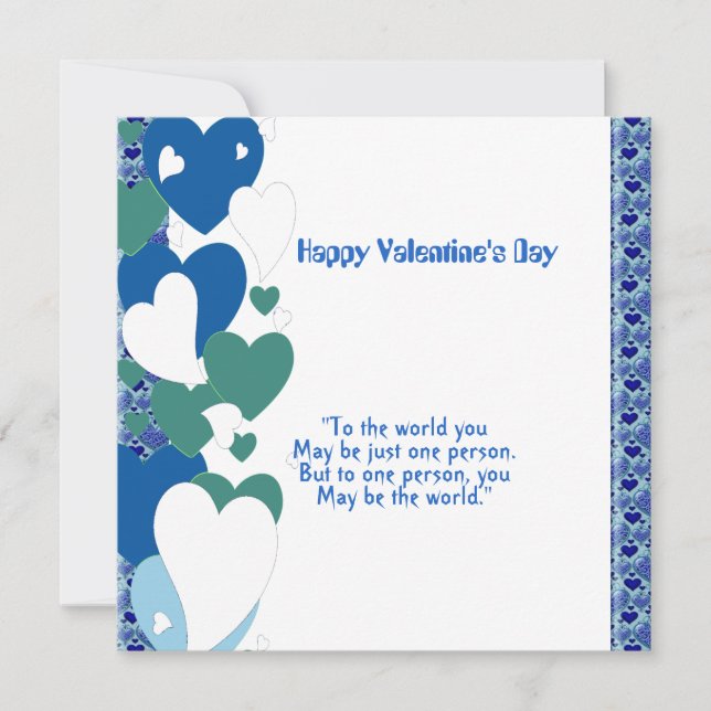 Carte Citation d'amour romantique Balayage Coeur Valenti (Devant)