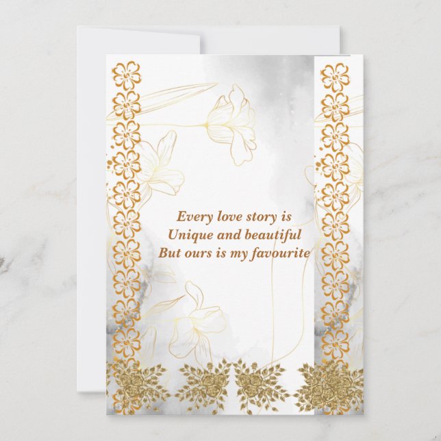 Carte Citation d'amour romantique Floral Gold Mari Valen (Devant)