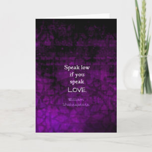 Carte Citation d'AMOUR romantique inspirée de Shakespear