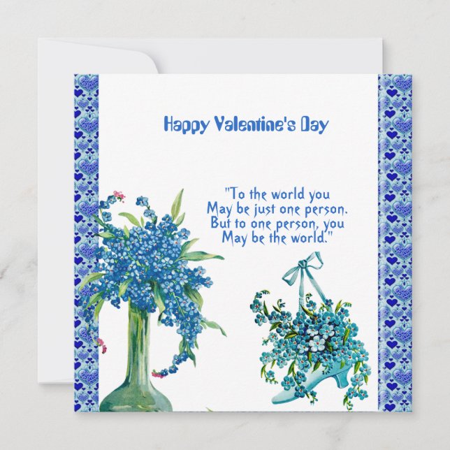 Carte Citation d'amour romantique vase floral doux perso (Devant)