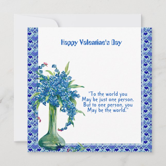 Carte Citation d'amour romantique vase floral doux perso (Devant)
