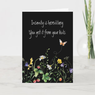 Carte Citation d'anniversaire amusante et Fleur sauvage
