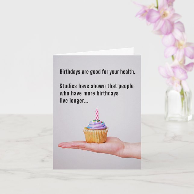 Carte Citation d'anniversaire drôle avec Cupcake (Orchidée)