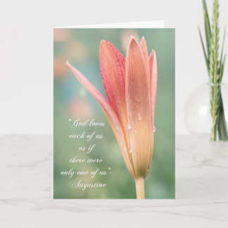 Carte Citation d'Augustin sur Dieu sur photo de Daylily