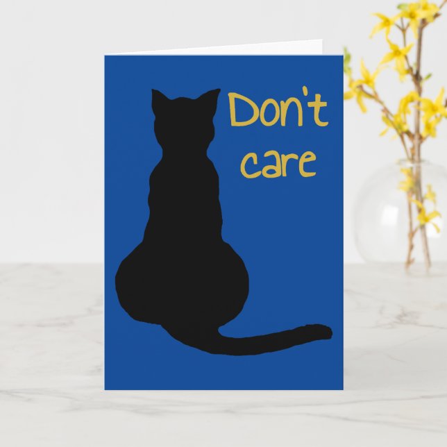 Carte Citation de chat indifférent - Vector illustration (Fleur jaune)