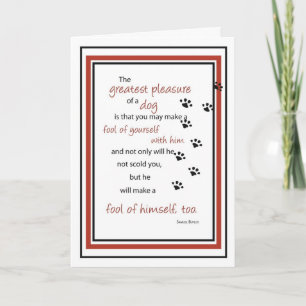 Carte Citation de chien Empreintes Anniversaire