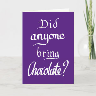 Carte Citation de chocolat drôle