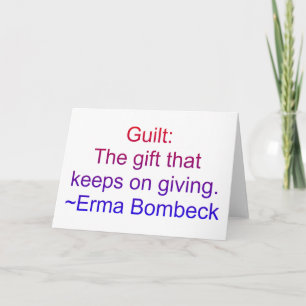 Carte Citation de culpabilité Erma Bombeck