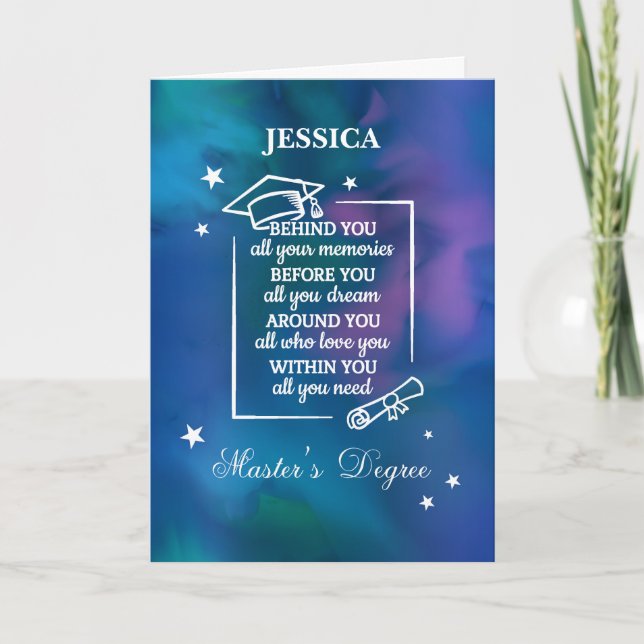 Carte Citation de fin d’études de maîtrise (Devant)