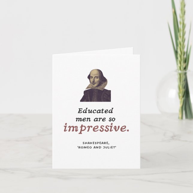 Carte Citation de formation Shakespeare Funny Graduation (Devant)