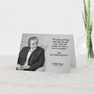 Carte Citation de Golda Meir - Pas d'alternative !