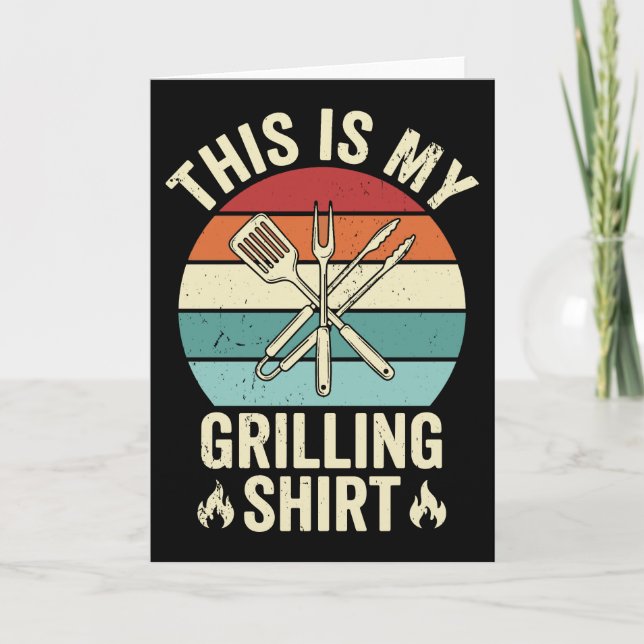Carte Citation de grillade drôle Rétro BBQ Coucher de so (Devant)