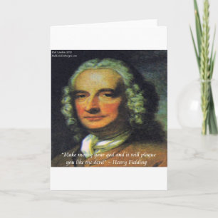 Carte Citation de Henry Fielding "Si l'argent est votre