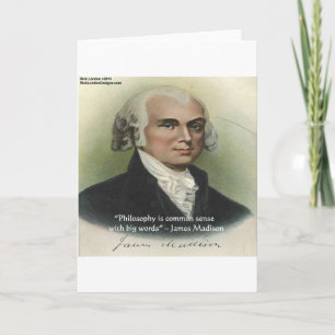 Carte Citation de James Madison "Philosophie/Common Sens