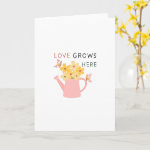 Carte Citation de jardin floral 'L'amour grandit ici'
