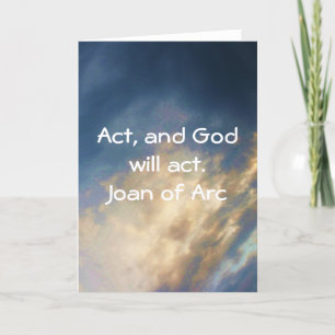 Carte Citation de Jeanne d'Arc avec ciel bleu