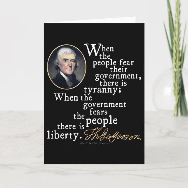 Carte Citation de Jefferson Tyranny-Liberty (Devant)