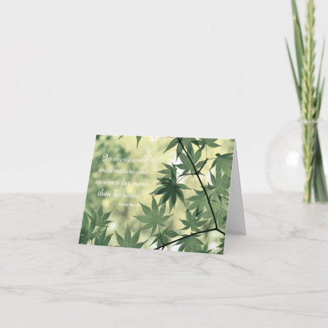 Carte Citation de la nature inspirante Feuilles de l'éra (Devant)