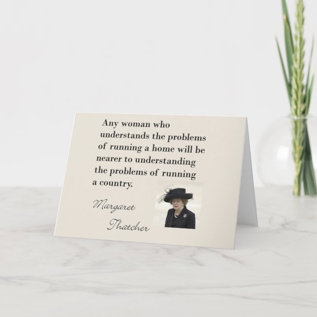 Carte Citation de Margaret Thatcher "courant un pays… " (Devant)