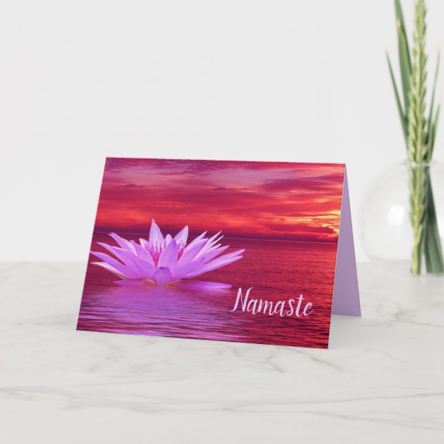 Carte Citation de Namaste Merci Lotus sur l'océan au cou (Devant)