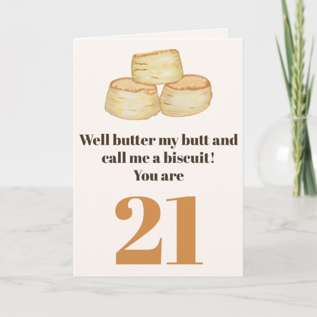 Carte Citation de nourriture drôle 21e anniversaire de l (Devant)